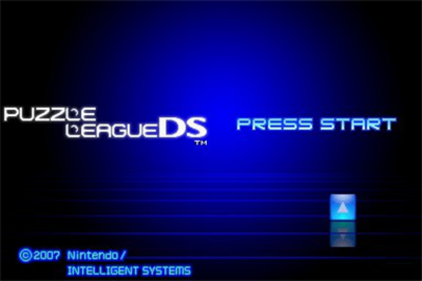 Planet Puzzle League start screen for Nintendo DS (DS) tile-matching puzzle video game