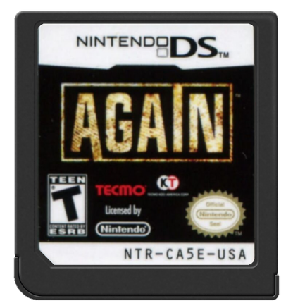 Again: Interactive Crime Novel cartridge art for Nintendo DS (DS) video game