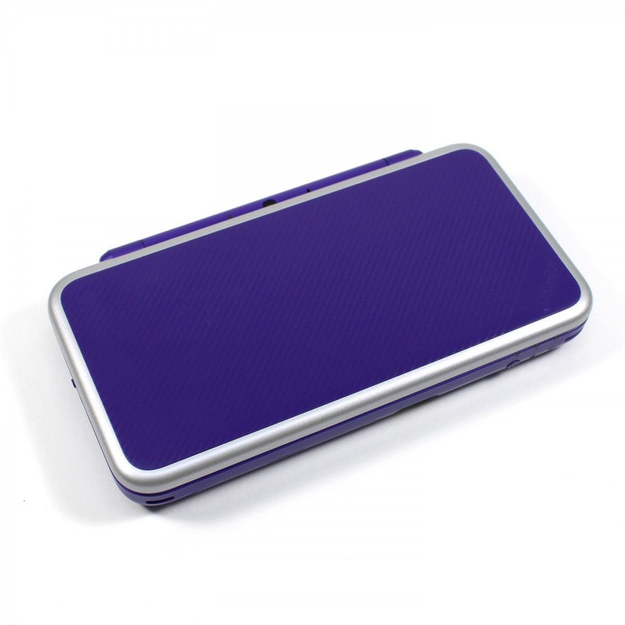 Retro Purple New Nintendo 2DS XL handheld console aesthetic featuring dual screen portable gaming system vibrant purple shell compact foldable design Nintendo handheld nostalgia collectible gaming hardware style closed view