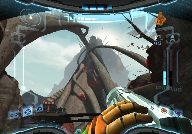 Metroid Prime GameCube GC video game with Metroid Prime 2 Echoes bonus disc, first-person adventure, sci-fi action, Nintendo GameCube special edition gameplay