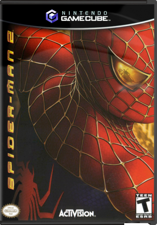 Spider-Man 2 Nintendo GameCube open-world action-adventure web-swinging combat missions based on the film Doctor Octopus villain cover art