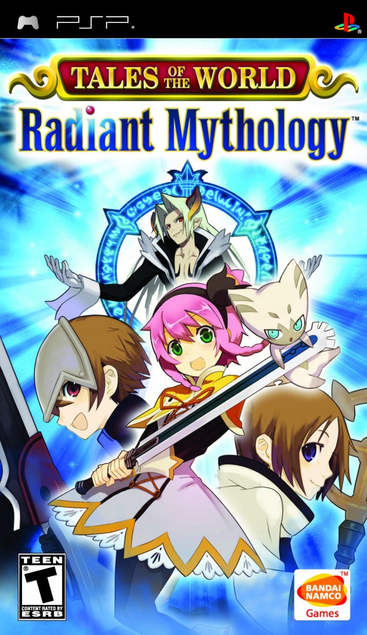 Tales of the World Radiant Mythology PlayStation Portable PSP for retro video game enthusiasts featuring fantasy action role playing gameplay real time combat character customization party based adventures expansive world exploration iconic Tales series characters and collectible gaming appeal front cover 