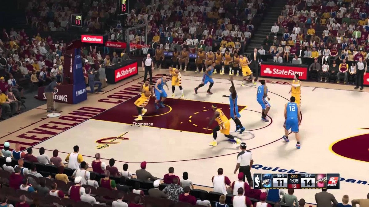 NBA 2K15 for PlayStation 3 (PS3) at Gamers INC, featuring an ultra-realistic basketball experience with a revamped soundtrack curated by Pharrell Williams and improved gameplay animations for smooth action on the court gameplay screenshot