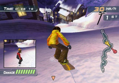 1080 Avalanche Nintendo GameCube fast-paced extreme snowboarding racing video game with trick system realistic courses avalanche escapes and multiplayer modes as the successor to 1080° Snowboarding retro gaming Nintendo GameCube classic gameplay screenshot