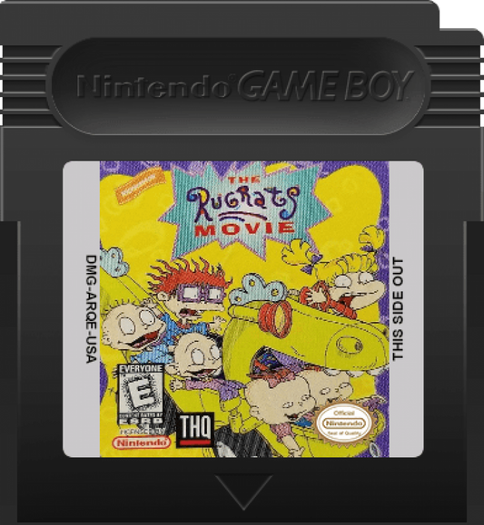 The Rugrats Movie Game Boy Color GBC handheld platformer action video game based on the animated film starring Tommy Pickles Chuckie Phil Lil Dil Reptar levels THQ cartridge