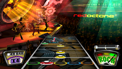 Guitar Hero Greatest Hits PlayStation 2 PS2 video game, music rhythm gameplay, rock band songs compilation, guitar controller action, console title gameplay