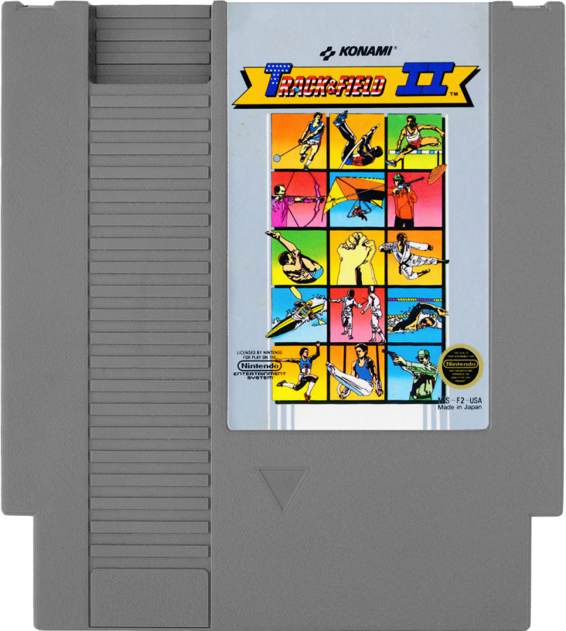 Track and Field II retro NES video game Track and Field sports olympic competition arcade athletics multiplayer mini games classic console title Nintendo Entertainment System release cartridge