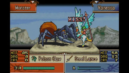 Fire Emblem: The Sacred Stones cartridge for the Game Boy Advance featuring tactical RPG gameplay with grid based battles character recruitment permadeath mechanics and a fantasy storyline set in the continent of Magvel gameplay