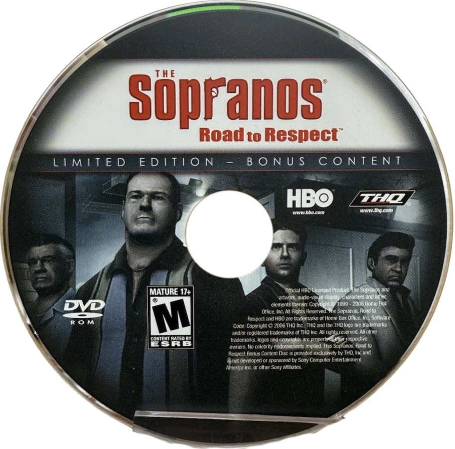 Sopranos: Road to Respect Limited Edition – PlayStation 2 (PS2) video game bonus disc, crime action-adventure.