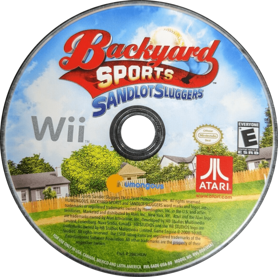 Backyard Sports: Sandlot Sluggers disc cover art for Nintendo Wii (Wii) video game