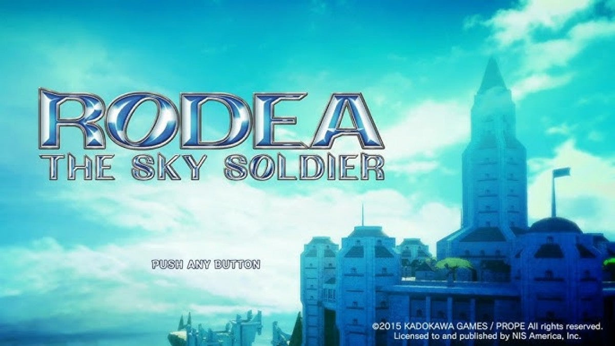 Rodea the Sky Soldier title screen for Nintendo Wii U (WiiU) video game