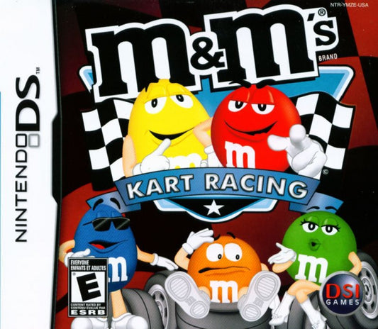 M&M’s Kart Racing Nintendo DS video game, arcade-style racing, colorful candy-themed tracks, family-friendly handheld console title front cover