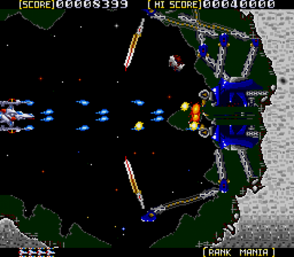 Sol-Feace Sega CD shoot em up video game featuring fast-paced space combat futuristic spacecraft intense enemy waves powerful weapons boss battles scrolling action challenging stages and classic Sega CD gameplay collectible retro gaming appeal gameplay
