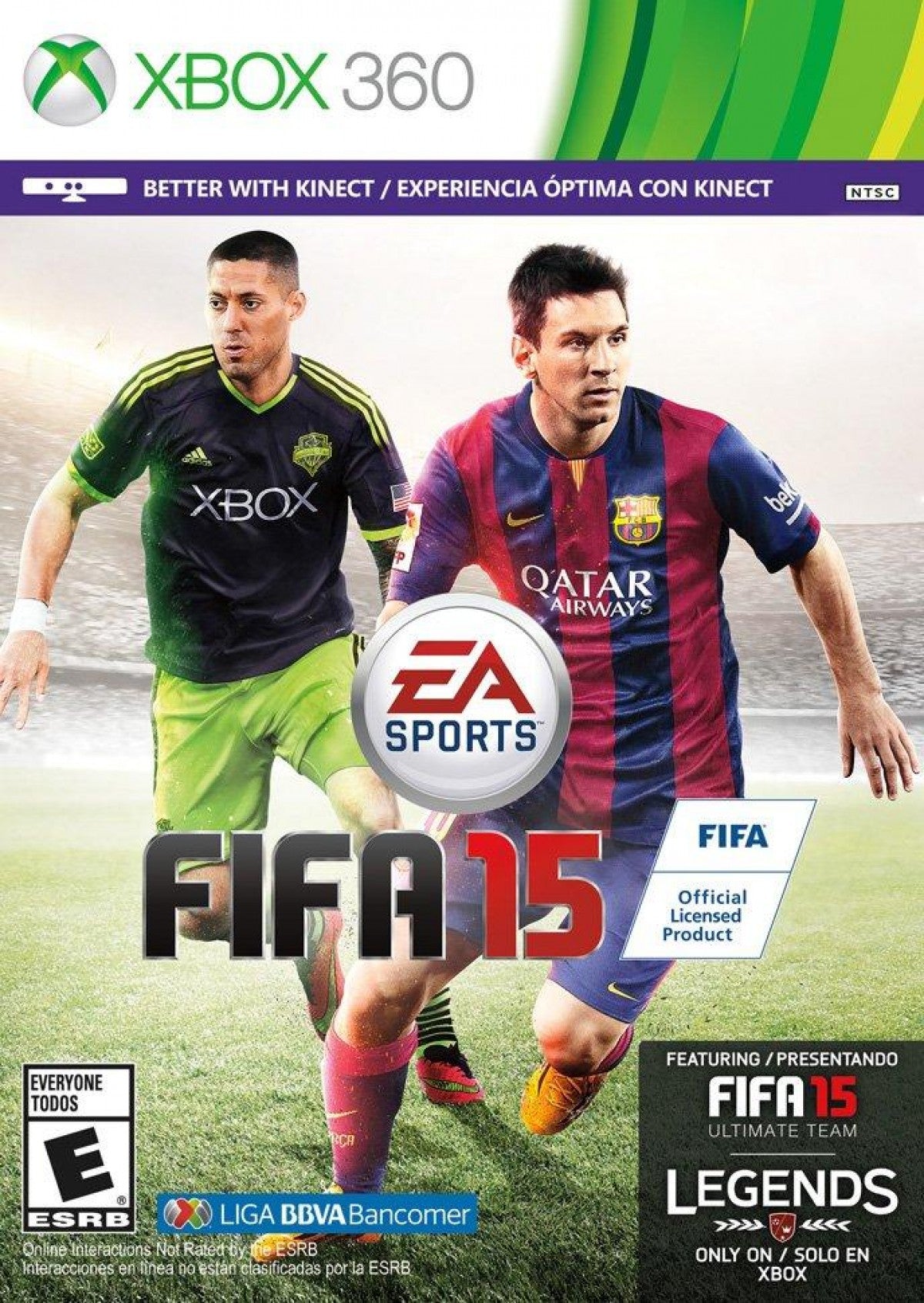 FIFA 15 for Xbox 360 soccer sports video game featuring realistic player animations official leagues and teams enhanced ball physics competitive multiplayer modes and authentic EA Sports football gameplay experience cover