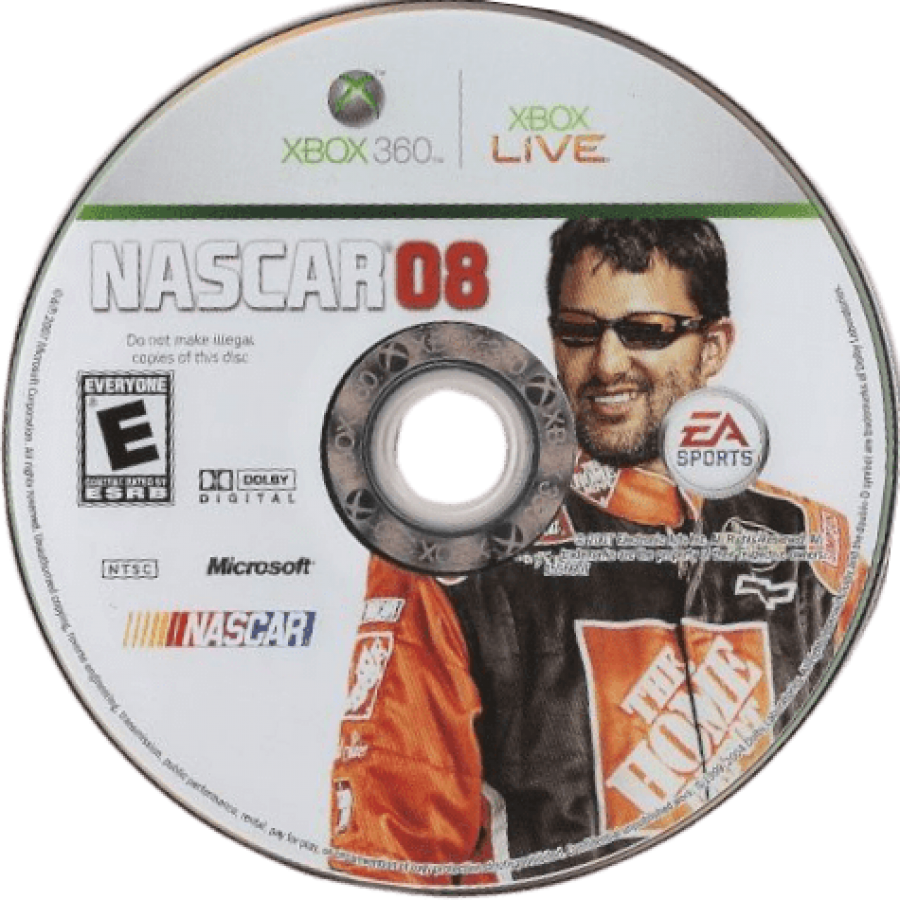 NASCAR 08 disc for Xbox 360 (X360) sports racing video game
