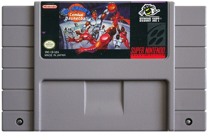 Bill Laimbeer's Combat Basketball Super Nintendo SNES futuristic sports video game set in 2030 weapons and mines legal no referees robot players overhead perspective league play cartridge