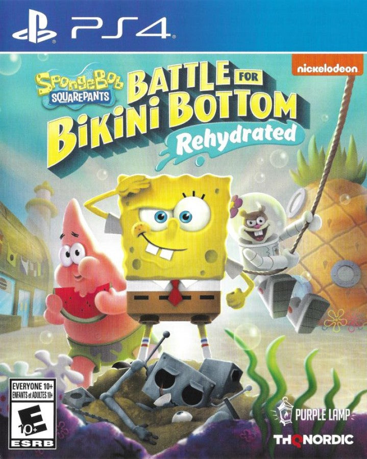 SpongeBob SquarePants: Battle for Bikini Bottom: Rehydrated – PlayStation 4 (PS4) video game cover image, platformer action-adventure