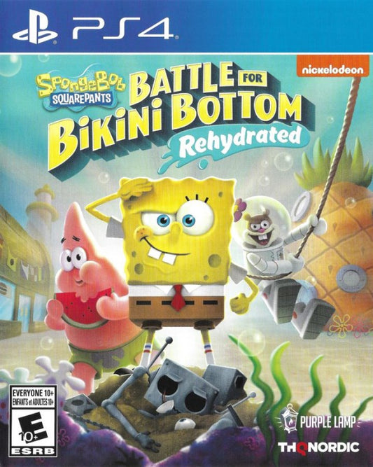 SpongeBob SquarePants: Battle for Bikini Bottom: Rehydrated – PlayStation 4 (PS4) video game cover image, platformer action-adventure