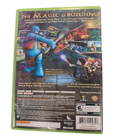 LEGO Harry Potter Years 1-4 video game LEGO Harry Potter PS3 PS4 Xbox Wii Nintendo DS fantasy adventure action platformer wizarding world Hogwarts magic spells story mode co op family friendly gaming Warner Bros TT Games LEGO series back cover 