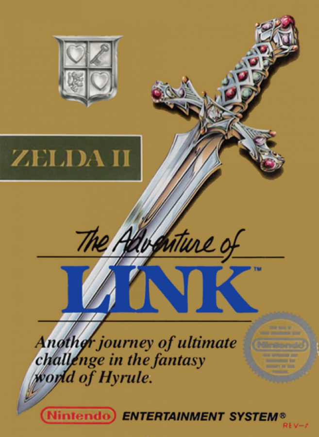 The Legend of Zelda II: Adventure of Link [Gold Cart] cover art for Nintendo Entertainment System (NES) retro video game