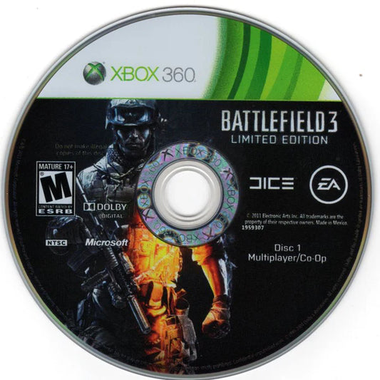 Battlefield 3 [Limited Edition] disc 1 for Xbox 360 (X360) first-person shooter video game