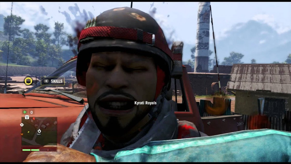 Far Cry 4 Xbox 360 open-world first-person shooter video game Ubisoft Kyrat Himalayas region Pagan Min villain Ajay Ghale protagonist elephant riding wing suit flying grappling hook co-op campaign online multiplayer outpost liberation tower climbing hunting crafting Shangri-La missions psychedelic sequences gameplay screenshot
