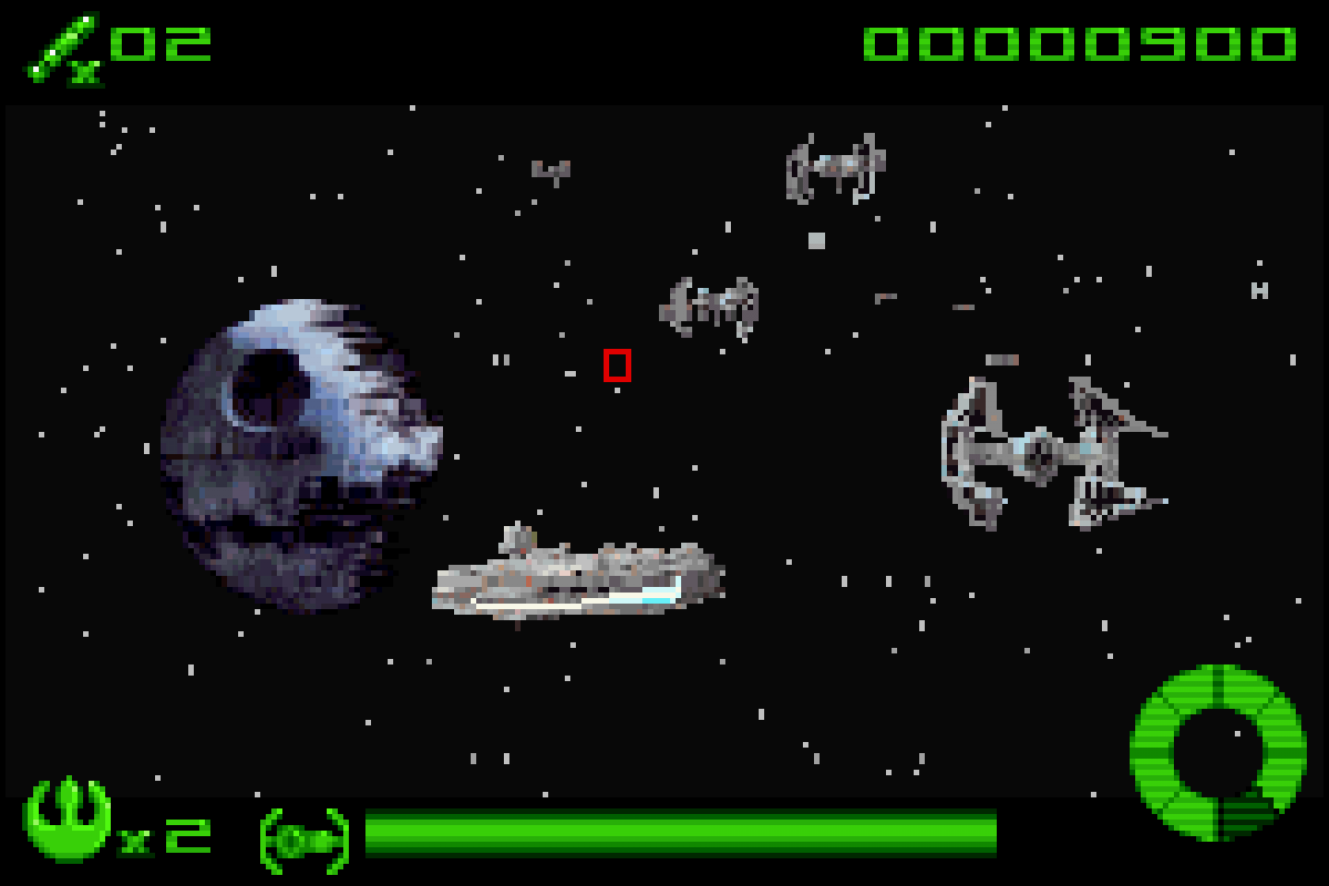 Star Wars: Flight of the Falcon for Game Boy Advance with fast-paced Millennium Falcon space combat action gameplay