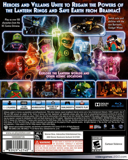LEGO Batman 3 Beyond Gotham PlayStation 4 (PS4) action adventure video game back of case