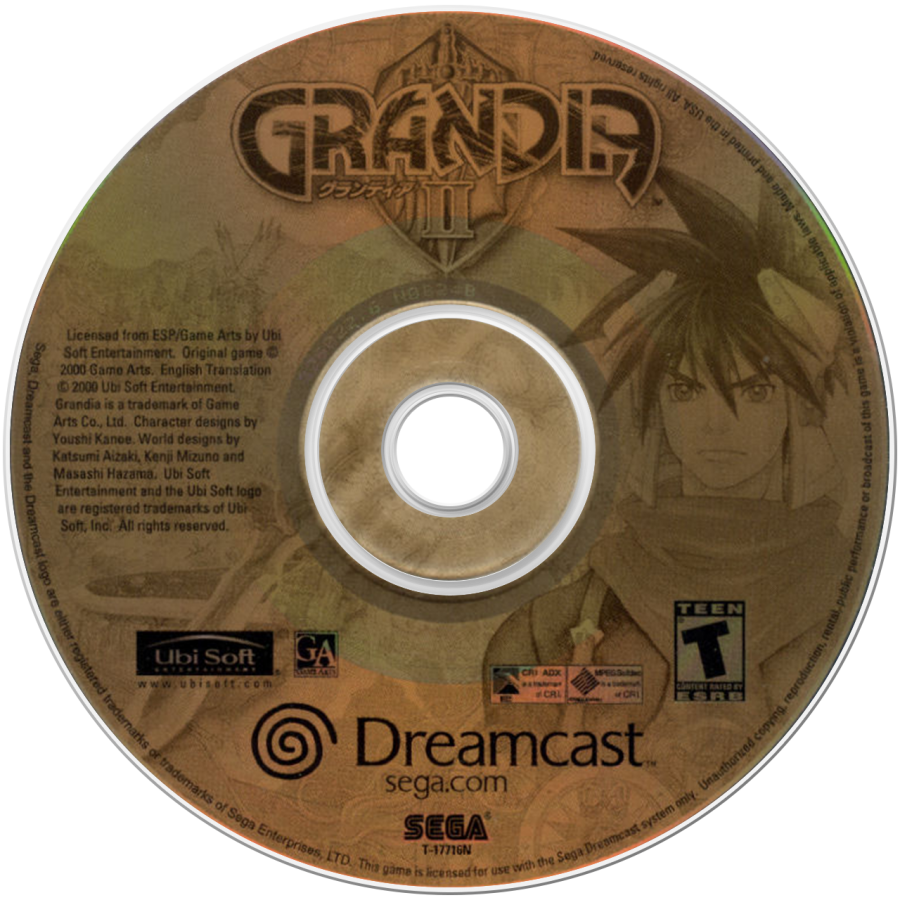 Grandia II Sega Dreamcast retro video game JRPG disc (2000)