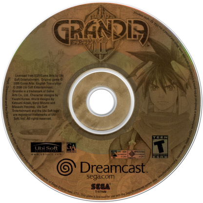 Grandia II Sega Dreamcast retro video game JRPG disc (2000)