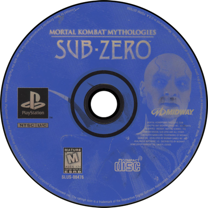 Mortal Kombat Mythologies: Sub-Zero PlayStation 1 PS1 for action adventure retro video game fans featuring martial arts combat side scrolling platforming Mortal Kombat characters ninja abilities challenging enemies dark fantasy environments collectible gaming appeal disc
