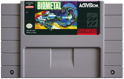 Biometal cartridge for Super Nintendo Entertainment System (SNES) retro video game