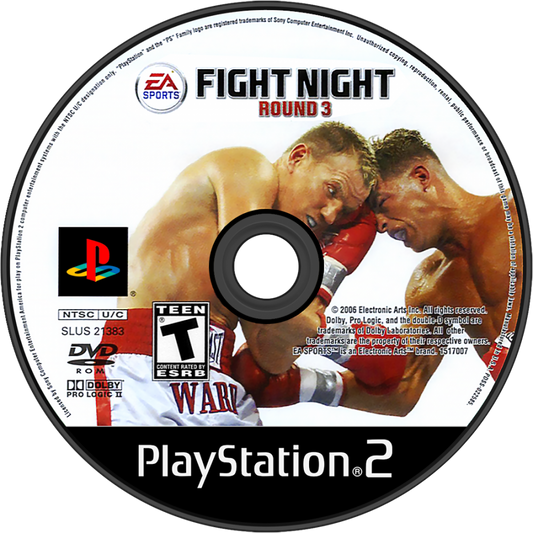 Fight Night: Round 3 disc for PlayStation 2 (PS2) realistic boxing sports simulation video game