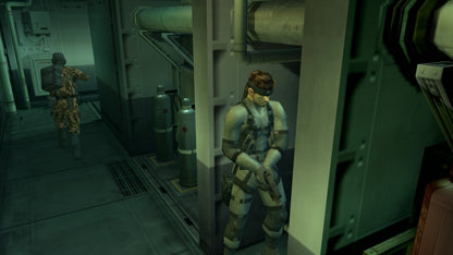 Metal Gear Solid 2 Substance PS2 Sony PlayStation 2 stealth action game tactical espionage gameplay Hideo Kojima Solid Snake Raiden infiltration missions stealth mechanics cinematic story enhanced edition extra missions VR training retro gaming PlayStation 2 software video game title gameplay