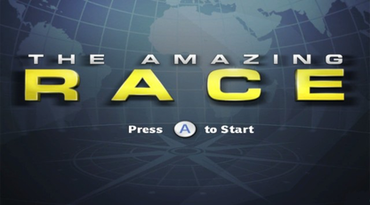 The Amazing Race Nintendo Wii video game, adventure party gameplay, TV show adaptation, multiplayer challenges, Wii console title main menu