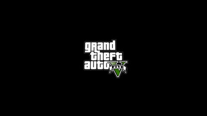 Grand Theft Auto V – PlayStation 4 (PS4) video game title page, open-world action-adventure game by Rockstar Games