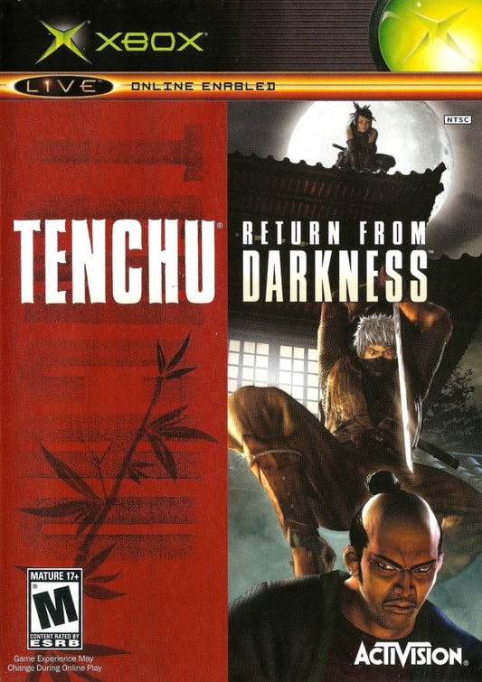 Tenchu: Return from Darkness retro Xbox video game Tenchu Return from Darkness stealth action ninja combat assassination missions third person infiltration gameplay console title Xbox release cover art