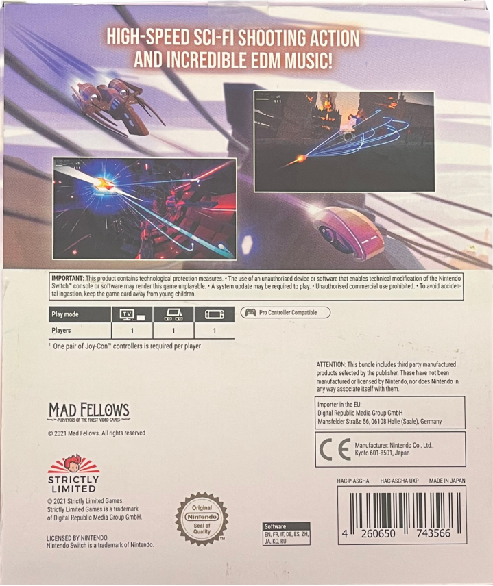 Aaero Complete Edition Nintendo Switch for retro video game enthusiasts featuring rhythm action gameplay music synchronized flight mechanics fast paced shooting sequences neon visual style immersive electronic soundtrack and collectible gaming appeal Big Box B