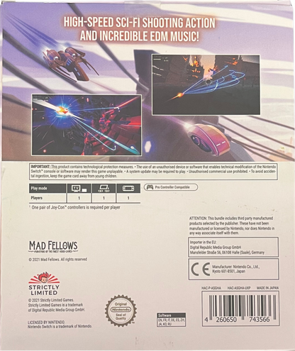 Aaero Complete Edition Nintendo Switch for retro video game enthusiasts featuring rhythm action gameplay music synchronized flight mechanics fast paced shooting sequences neon visual style immersive electronic soundtrack and collectible gaming appeal Big Box B