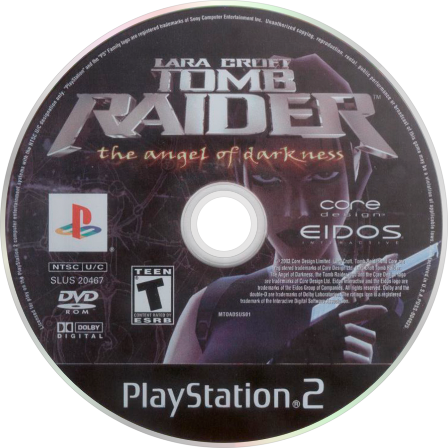 Tomb Raider: The Angel of Darkness – PlayStation 2 (PS2) video game disc, action-adventure.