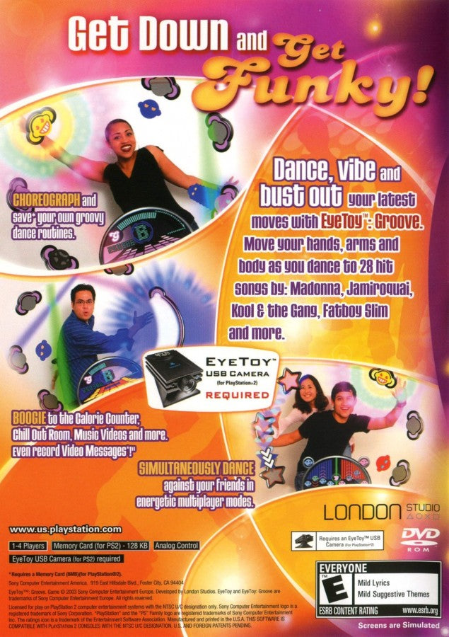 EyeToy: Groove back of case for PlayStation 2 (PS2) motion-controlled dance rhythm video game