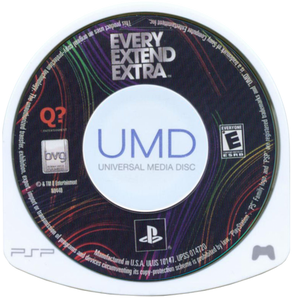 Every Extend Extra PlayStation Portable PSP for puzzle action video game fans featuring fast paced arcade gameplay chain reactions explosive combos colorful visuals rhythmic mechanics strategic scoring challenges addictive handheld action electronic soundtrack collectible gaming appeal UMD disc