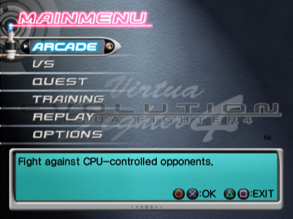 Virtua Fighter 4 Evolution – PlayStation 2: Refined 3D fighting with balanced mechanics, advanced training modes, and competitive arcade-style combat game select