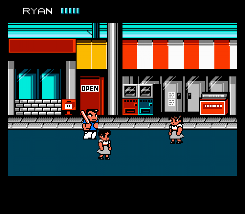 River City Ransom cartridge for the Nintendo Entertainment System featuring retro 8 bit beat em up action with street fighting gameplay character upgrades and open world exploration across River City gameplay