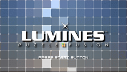 Lumines title screen for Playstation Portable video game. 