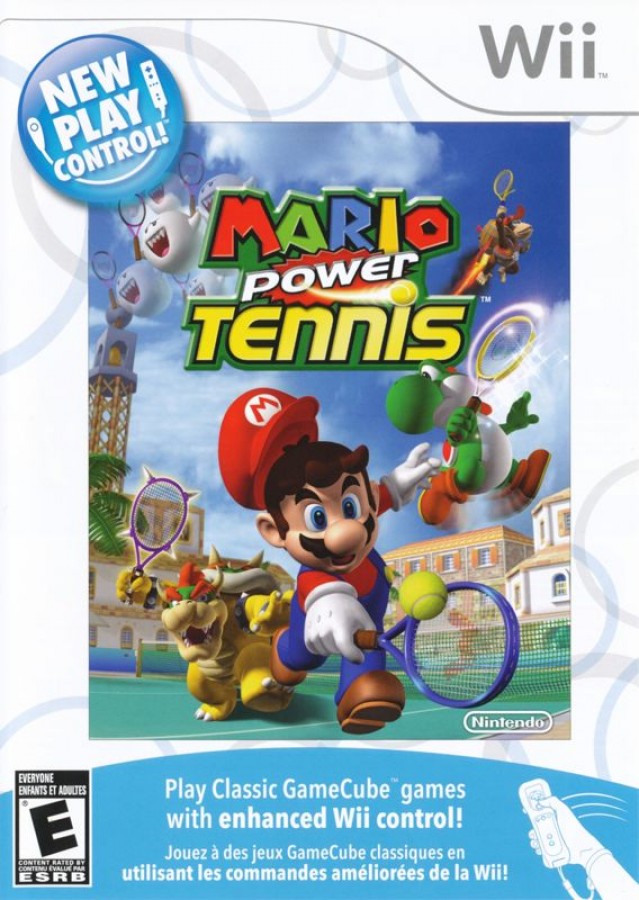 New Play Control: Mario Power Tennis – Nintendo Wii (Wii) arcade tennis sports multiplayer video game cover art