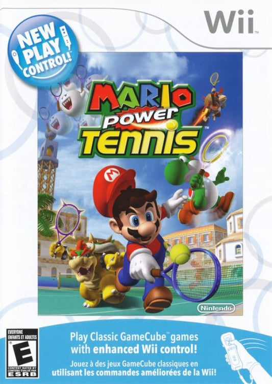 New Play Control: Mario Power Tennis – Nintendo Wii (Wii) arcade tennis sports multiplayer video game cover art