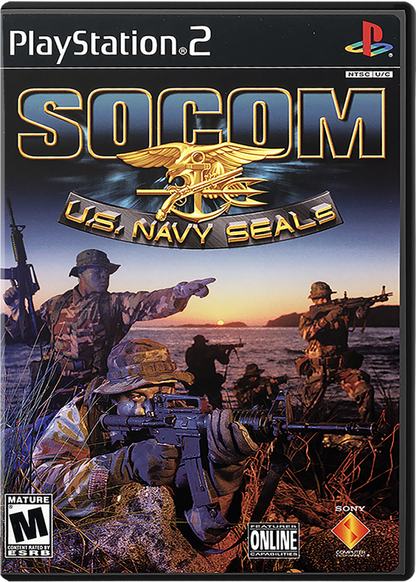 SOCOM: U.S. Navy Seals – PlayStation 2 (PS2) video game cover image, tactical shooter.