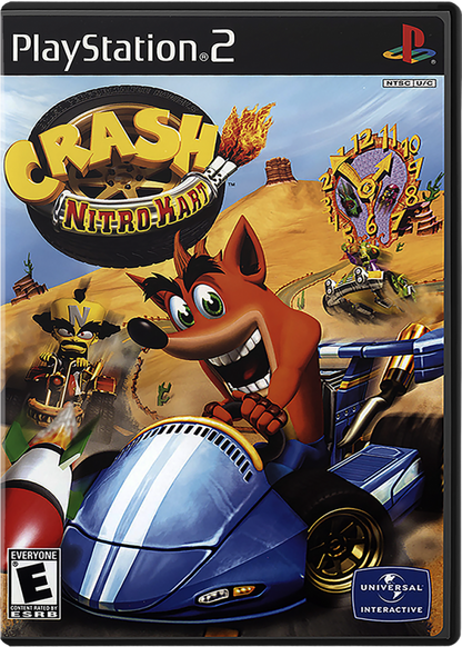 Crash Nitro Kart for PlayStation 2 with kart racing and colorful platform-themed tracks cover art