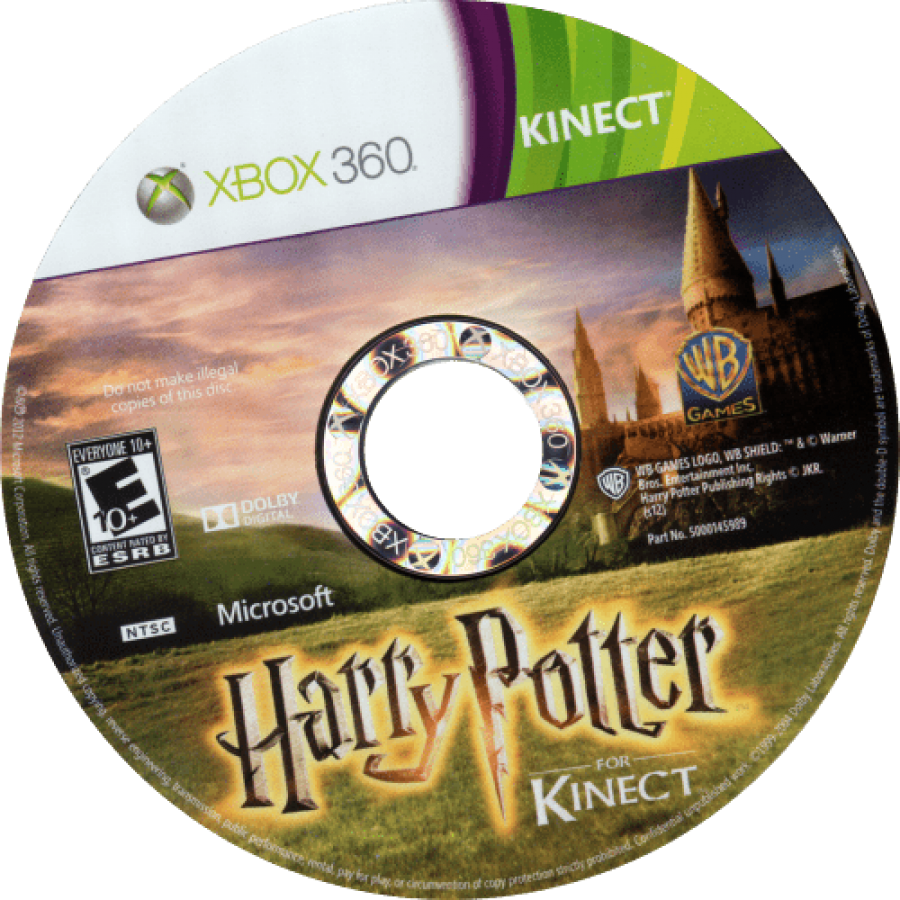 Harry Potter for Kinect disc for Xbox 360 (X360) motion-controlled fantasy adventure video game
